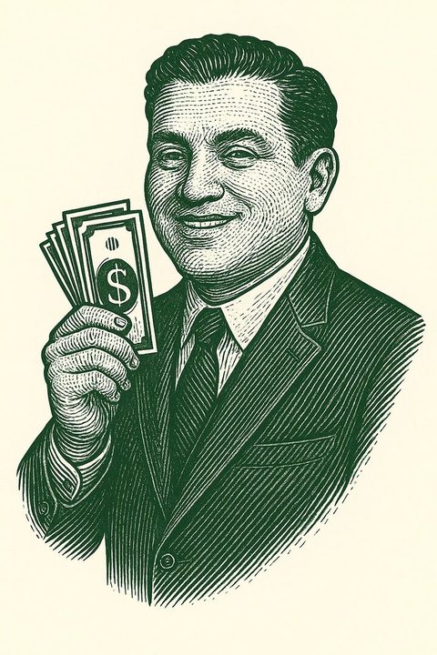 Engraved portrait of Jay Hernandez, founder of Mind To Money Steps
